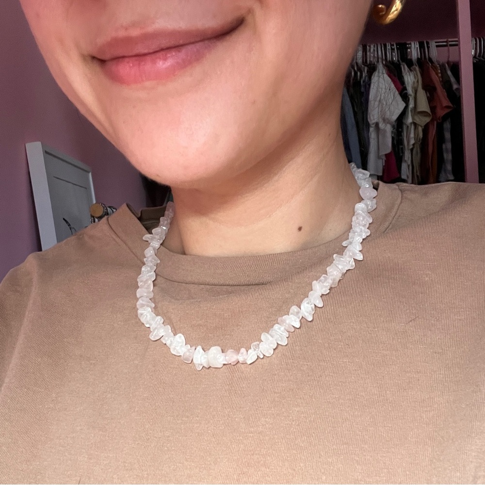 Elegant Pink Quartz Necklace